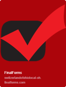 Red Check mark final forms picture with Title of Final Forms.  switzerlandofohiolocal-oh.finalforms.com